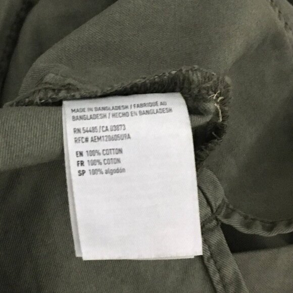 American Eagle Oversize S/S Army Olive Green Hooded Military Utility Jacket - M - Picture 10 of 10